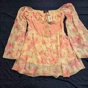 NWT Cider Enchanted Moments Corset Minidress Size L Milkmaid Ren Fair